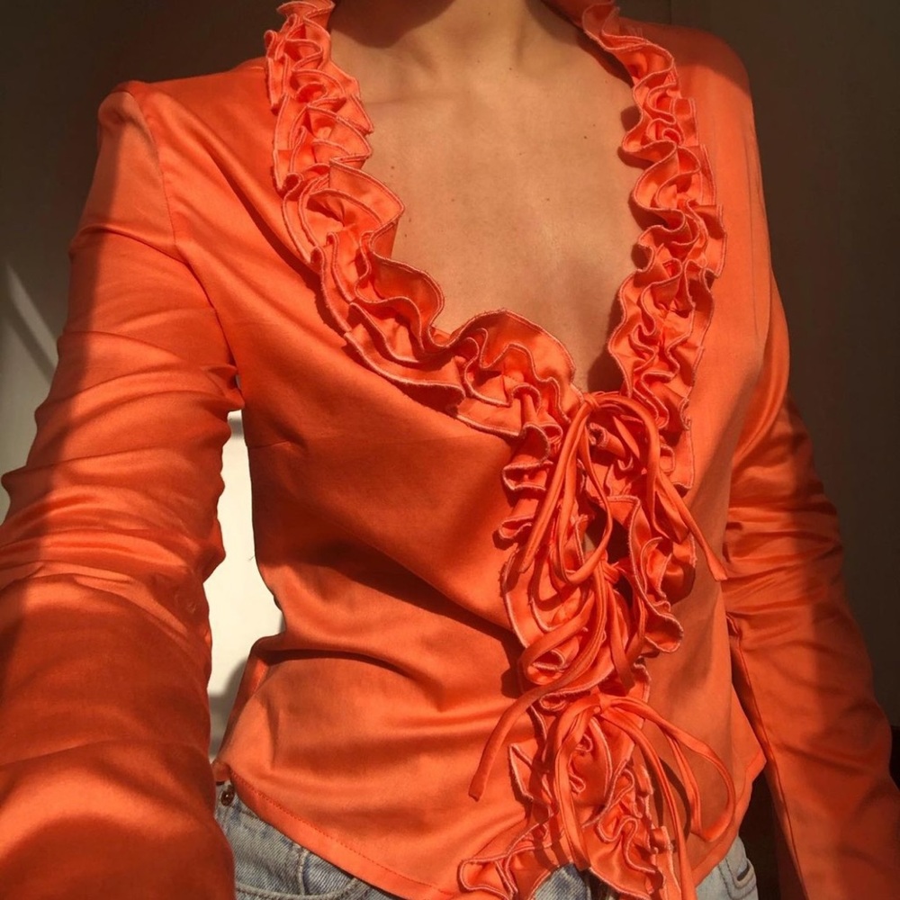 Nimiiny Ruffle Blouse in Nectar XS